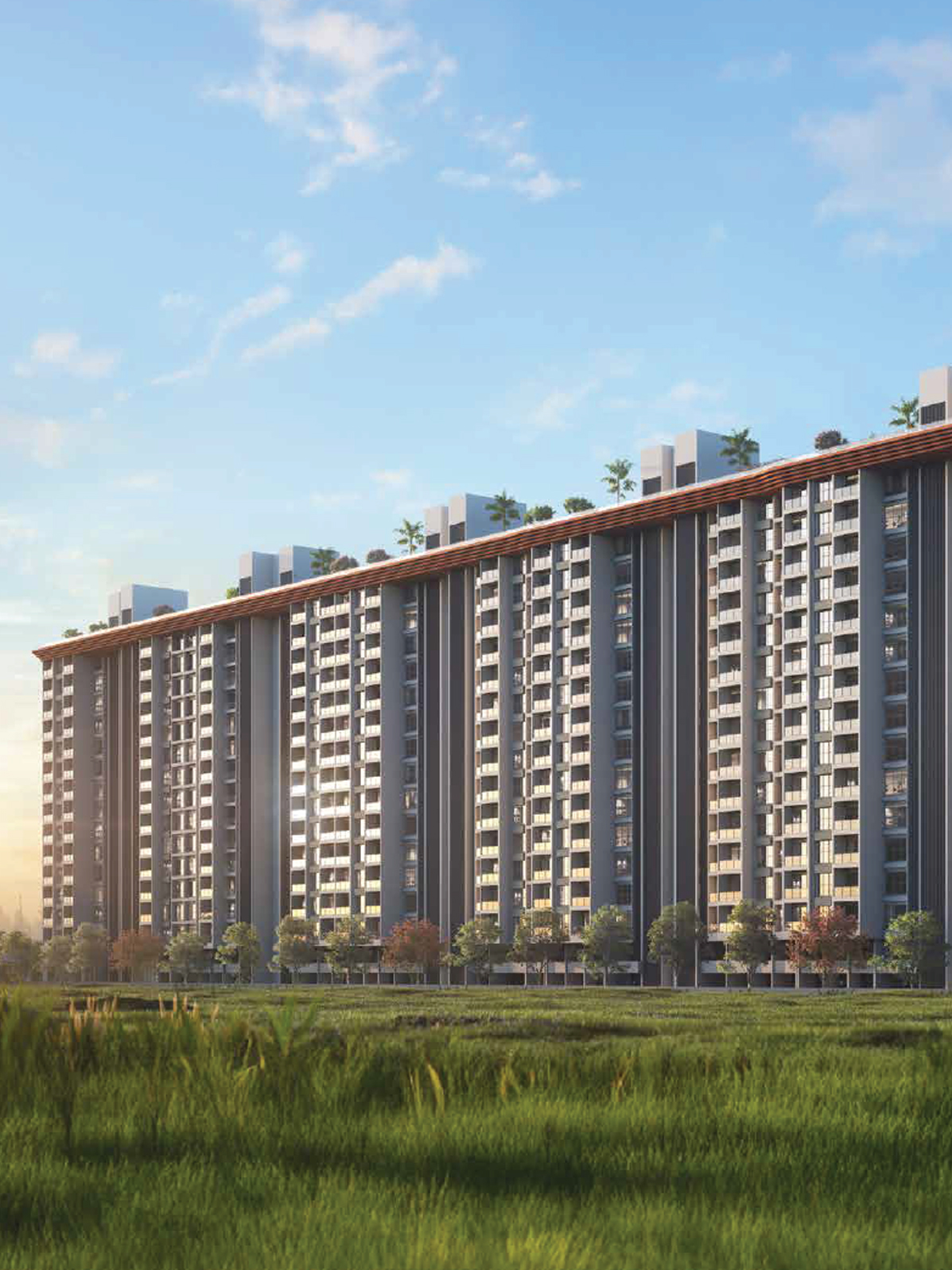 Exterior view of Saheel Itrend Vesta &mdash; photo gallery, images, brochure, amenities, cost sheet, price breakup, availability details, RERA number, RERA certificate, possession date, layout plan, logo, floor plan, master plan, and location map showcasing project highlights and features.